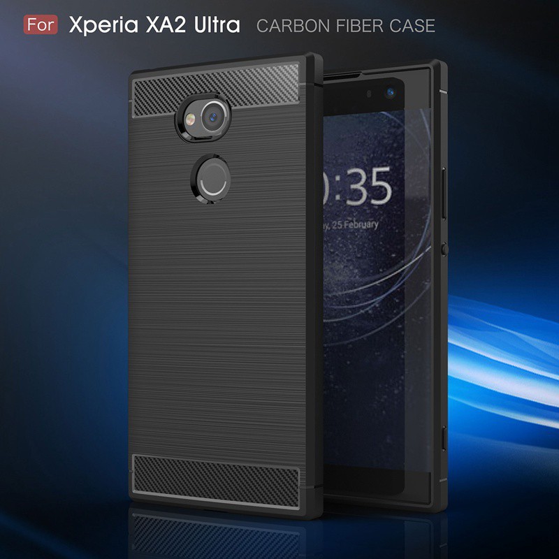 Ốp điện thoại nhựa mềm chống sốc phủ sợi carbon cao cấp dành cho Sony Xperia XA2 Ultra