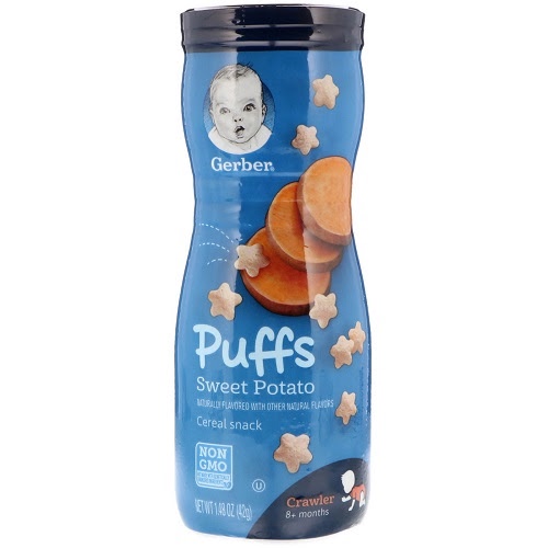 Bánh Gerber Puffs cao ngôi sao Vị Khoai Lang cho bé từ 5, 6 tháng tuổi