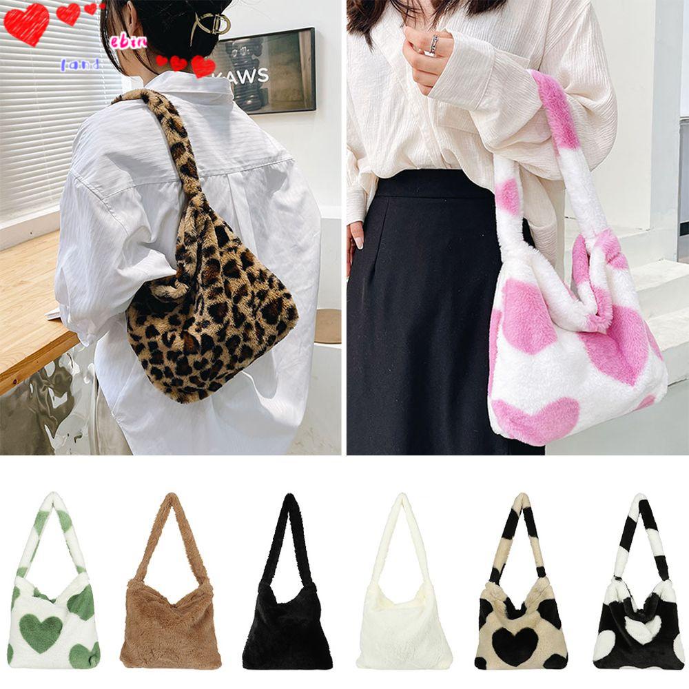 Túi tote xách tay vải lông nhung thời trang mua sắm mùa thu đông cho nữ