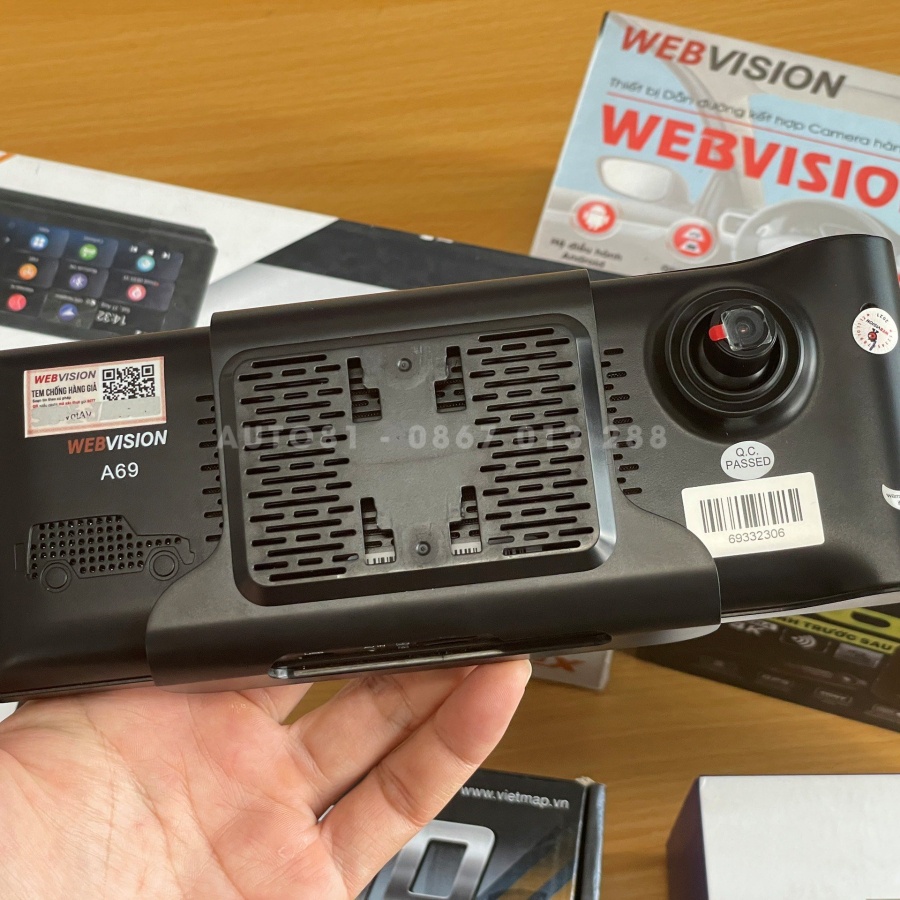 Camera hành trình Webvision A69, ghi hình trước sau, g.iám s.át định vị xe từ xa- HÀNG THANH LÝ