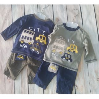 Set bé trai 3 chi tiết Plus: Áo dài tay + quần + tất