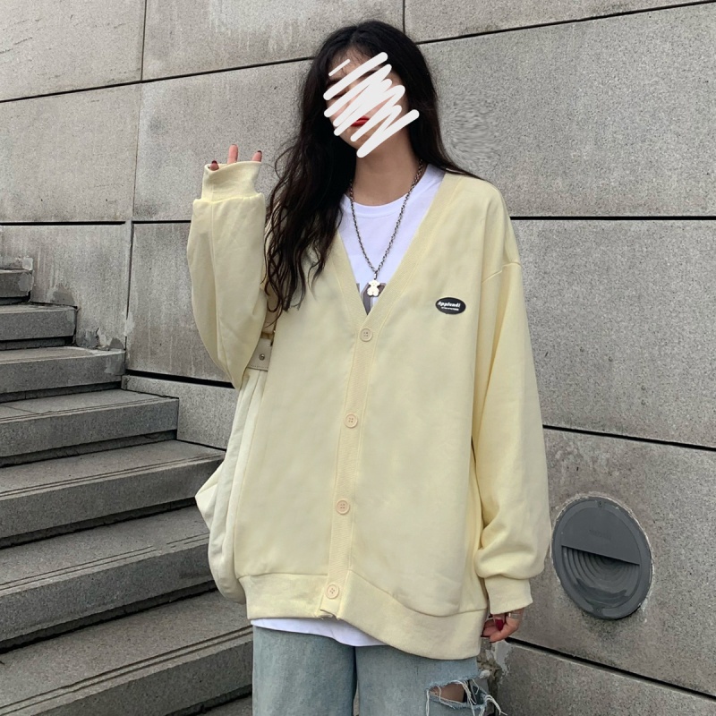 Áo Sweater Dáng Rộng Cổ Chữ V Gài Nút Phong Cách Hàn Quốc Thời Trang Mùa Thu Cho Bạn Nữ | BigBuy360 - bigbuy360.vn