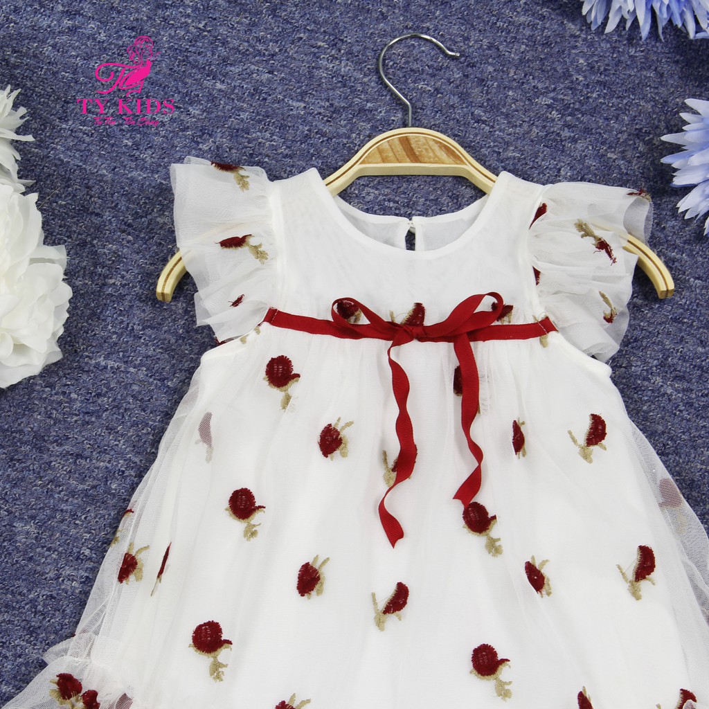 Váy Đầm Bé Gái Mùa Hè Thêu Hoa Thời Trang TY KIDS