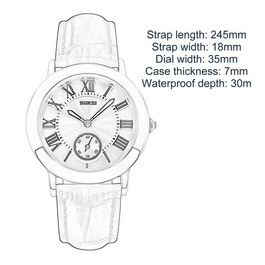 Women Fashion Watch Stainless Steel Leather Band Analog Quartz Wrist Watch