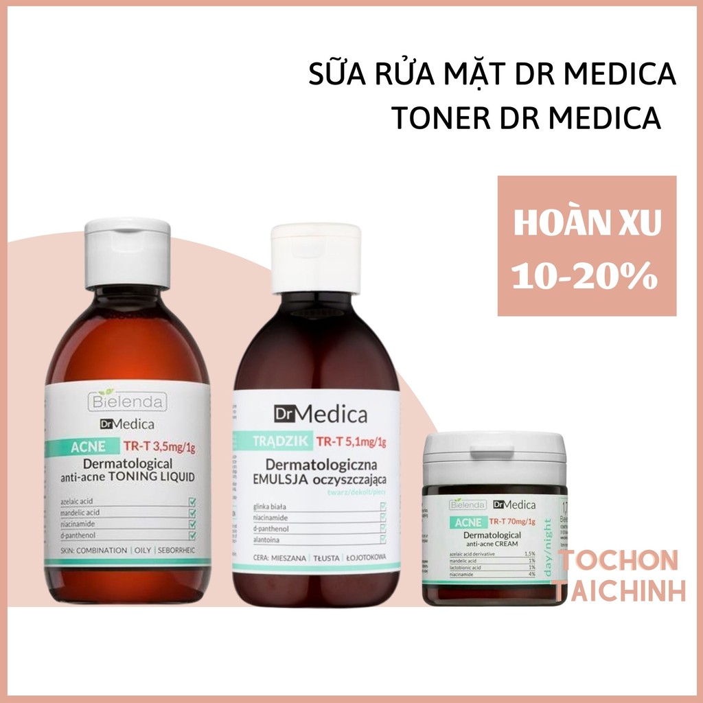 Sữa rửa mặt , Nước Hoa Hồng Dr Medica