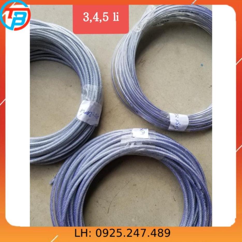 Cáp thép bọc nhựa cuộn 100mét.Đây đủ các size 4mm 5mm..cáp thép Thái Bình VinàN