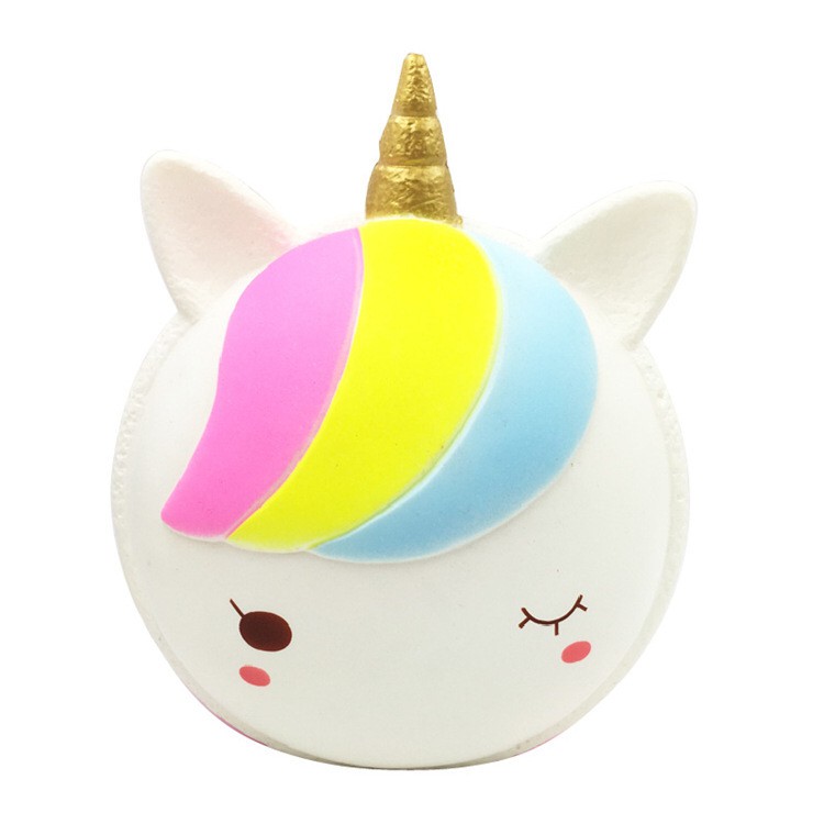 Squishy bánh Macaron Unicorn 28cm khổng lồ siêu chậm tăng có bao bì