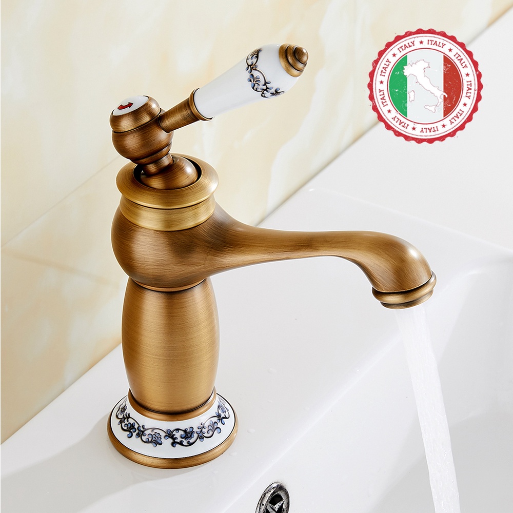 Vòi Lavabo Bằng Đồng Thau Chắc Chắn, Tinh Tế, Sang trọng tặng kèm đôi dây cấp nóng lạnh - GormaniVN