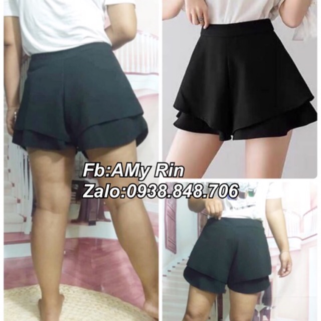 Bigsize - quần short 2 tầng giả váy 60-100kg