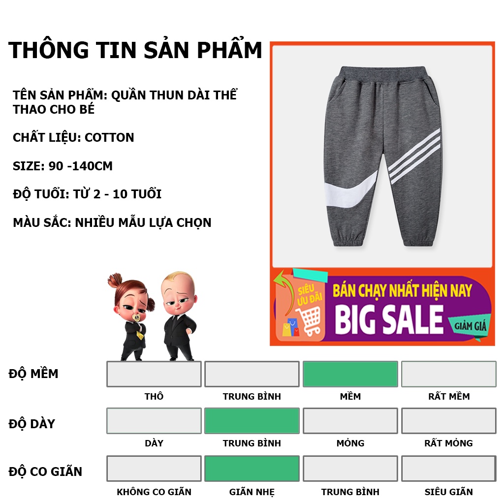 Quần dài bé trai BETOP quần thu đông cho bé dáng thể thao chất cotton hàng xuất khẩu