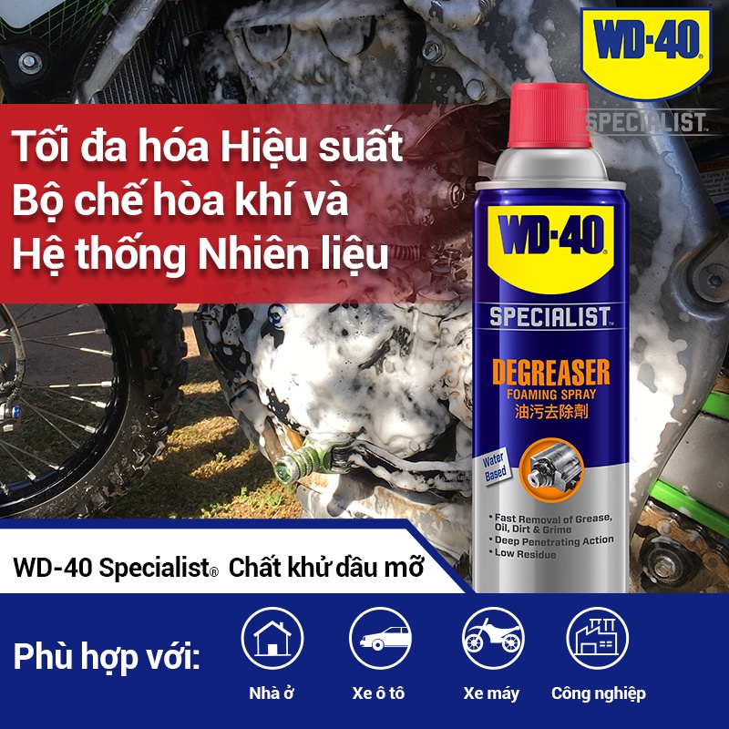 Chất Tẩy Rửa Đa Năng Dạng Bọt WD 40 Fast Acting Degreaser Chính Hãng Dung Dịch Tẩy Rửa Dầu Nhớt 450ml