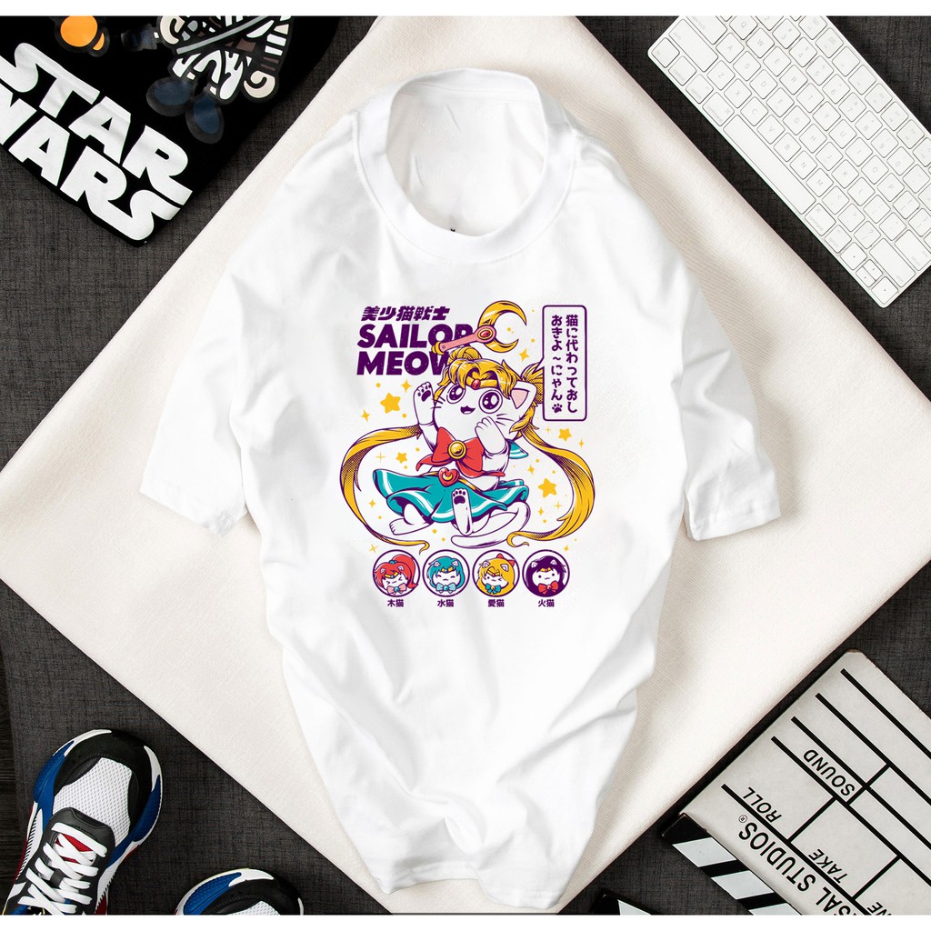ÁO THUN CỘC TAY THỦY THỦ MẶT TRĂNG SAILOR MOON IN HÌNH HOẠT HÌNH THỜI TRANG GIÁ RẺ GIÁ HỦY DIỆT CHO BA MẸ VÀ BÉ - 129