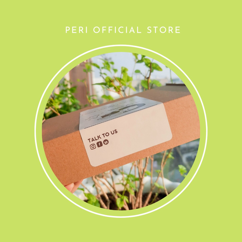Cá | Set 50 tem dán seal hộp/ túi gói hàng size a7 - MÈO A7