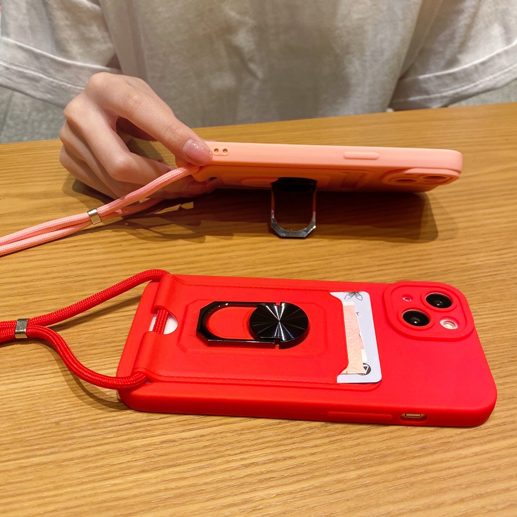 Ôp Điện Thoại Silicon Dẻo Kèm Dây Đeo Chéo Cho iphone 15 13 12 11 14 pro max xr xs 7 8 14 plus 13pro 12pro se 2020 Ốp