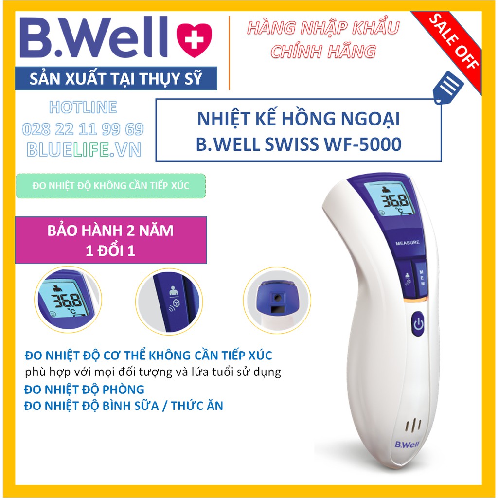 [Hàng THỤY SỸ] - NHIỆT KẾ HỒNG NGOẠI B.WELL SWISS WF-5000 - [100% CHÍNH HÃNG] - SIÊU BẢO HÀNH 2 NĂM - 1 ĐỔI 1