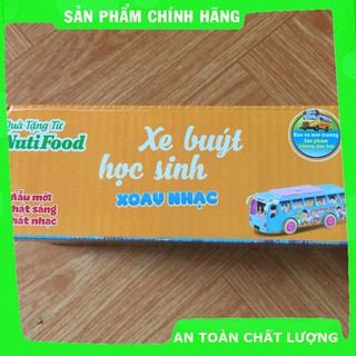 [Hỗ trợ giá] Xe buýt học sinh xoay nhạc phát sáng phát nhạc chạy pin_Chính hãng