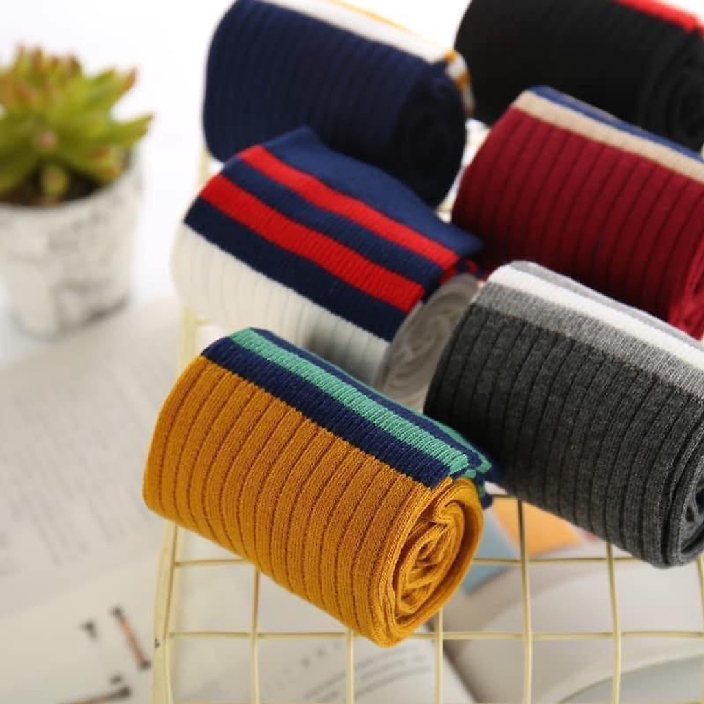 Combo 10 đôi tất dài cho bé mặc váy freeship Tất cao cổ cho bé gái – Tất Hàn Quốc Chất liệu Cotton co giãn 4 chiều