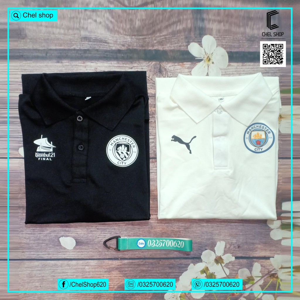Áo polo cao cấp Man City mùa 2021/22 [ĐEN - TRẮNG - XANH] | BigBuy360 - bigbuy360.vn