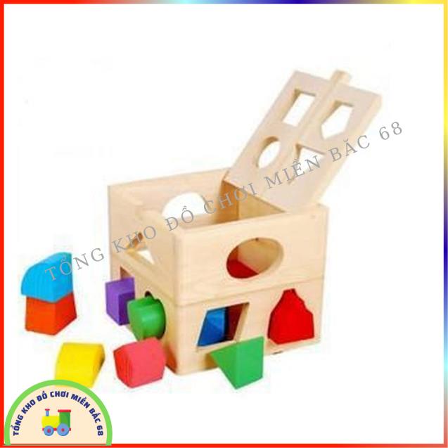 Đồ chơi thông minh hộp thả hình khối gỗ giúp bé phát triển tư duy Đồ chơi an toàn trí tuệ
