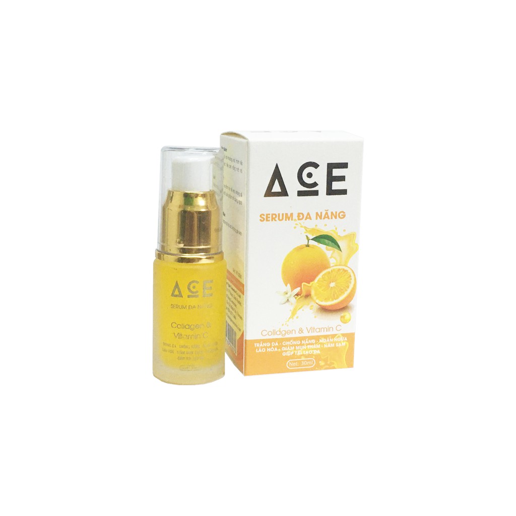 Serum  ACE đa năng - Collagen & Vitamin C (30ml) , giảm thiểu tình trạng tiết bã nhờn, làm se khít lỗ chân lông, dưỡng t