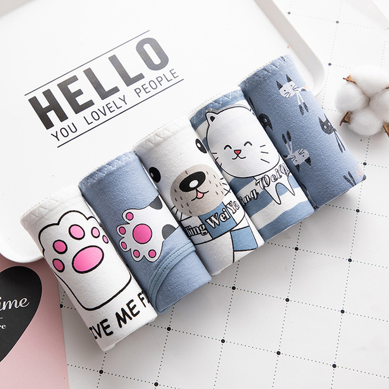 Quần lót LEVAO thoáng khí in họa tiết hoạt hình dễ thương cho nữ