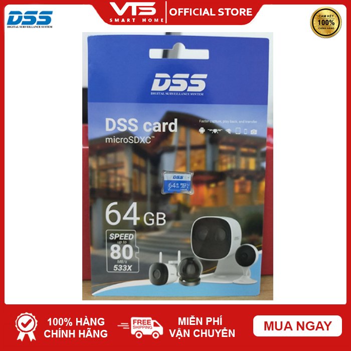 [NPP CHÍNH HÃNG] Thẻ nhớ 64GB DSS Micro SD Class 10 - Chuyên Dụng Cho Camera - Bảo Hành 3 Năm - VTS Smarthome