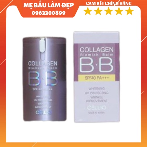 [Hàng Auth] Kem nền BB Cream Collagen Cellio SPF 40 PA++ - độ che khuyết điểm cao, tạo lớp nền khô thoáng, đều màu