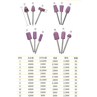 Bộ 12 đầu mài đánh bóng móng tay