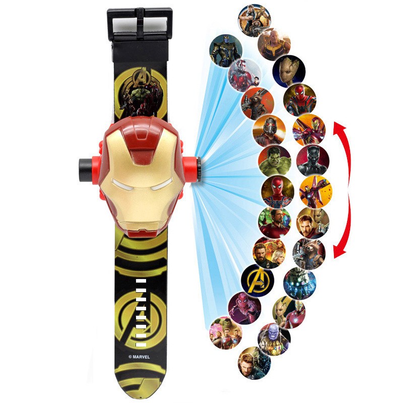 Đồng hồ điện tử đeo tay chiếu 24 hình 3D Projector Watch người sắt Iron Man Avengers
