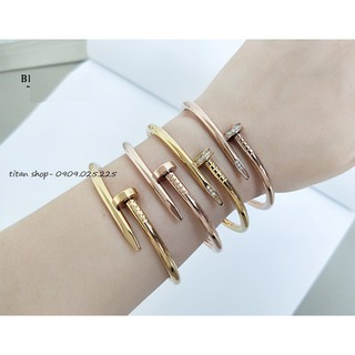 VÒNG TAY ĐINH titan  KHÔNG ĐÍNH ĐÁ- màu vàng