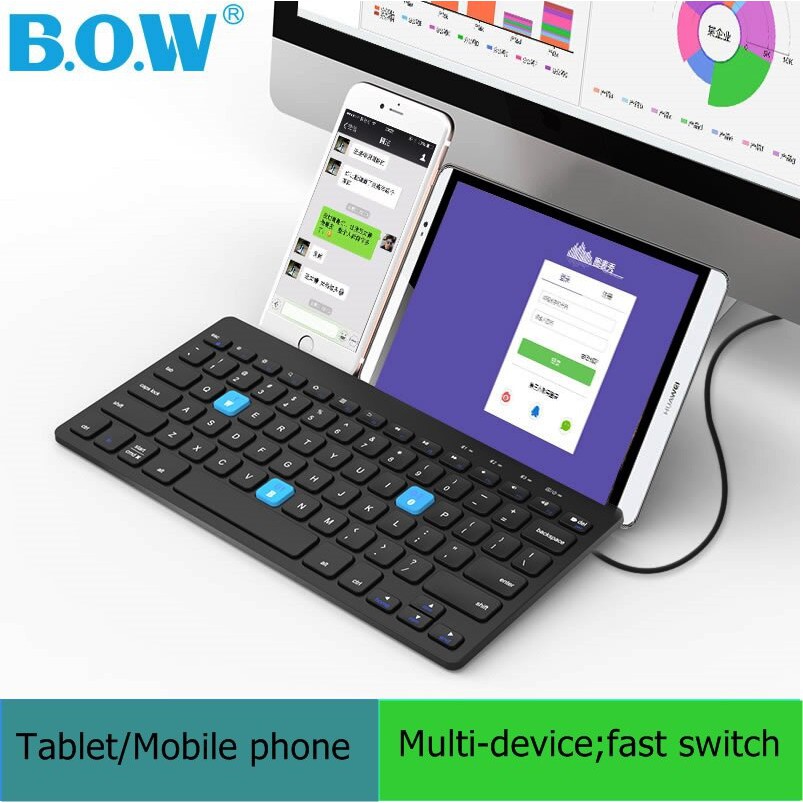 Bàn phím bluetooth,Bàn phím bluetooth BOW HB191A cho điện thoại và máy tính bảng, BẢO HÀNH CHÍNH HÃNG