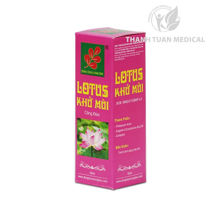 Xịt khử mùi LOTUS Công Đức – Giúp ngăn ngừa mùi hôi trên cơ thể: Hôi chân, hôi nách... thơm mát suốt 24h