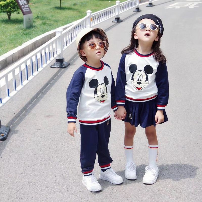 Sét bộ nỉ da cá hình Mickey siêu đẹp cho bé trai , bé gái từ 2-7y