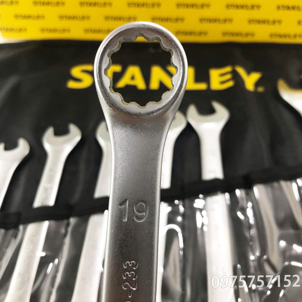 Bộ cờ lê cao cấp STANLEY 14 chi tiết 8-24mm (Vòng miệng - Đầu tròng) - Chính hãng STANLEY 80-946