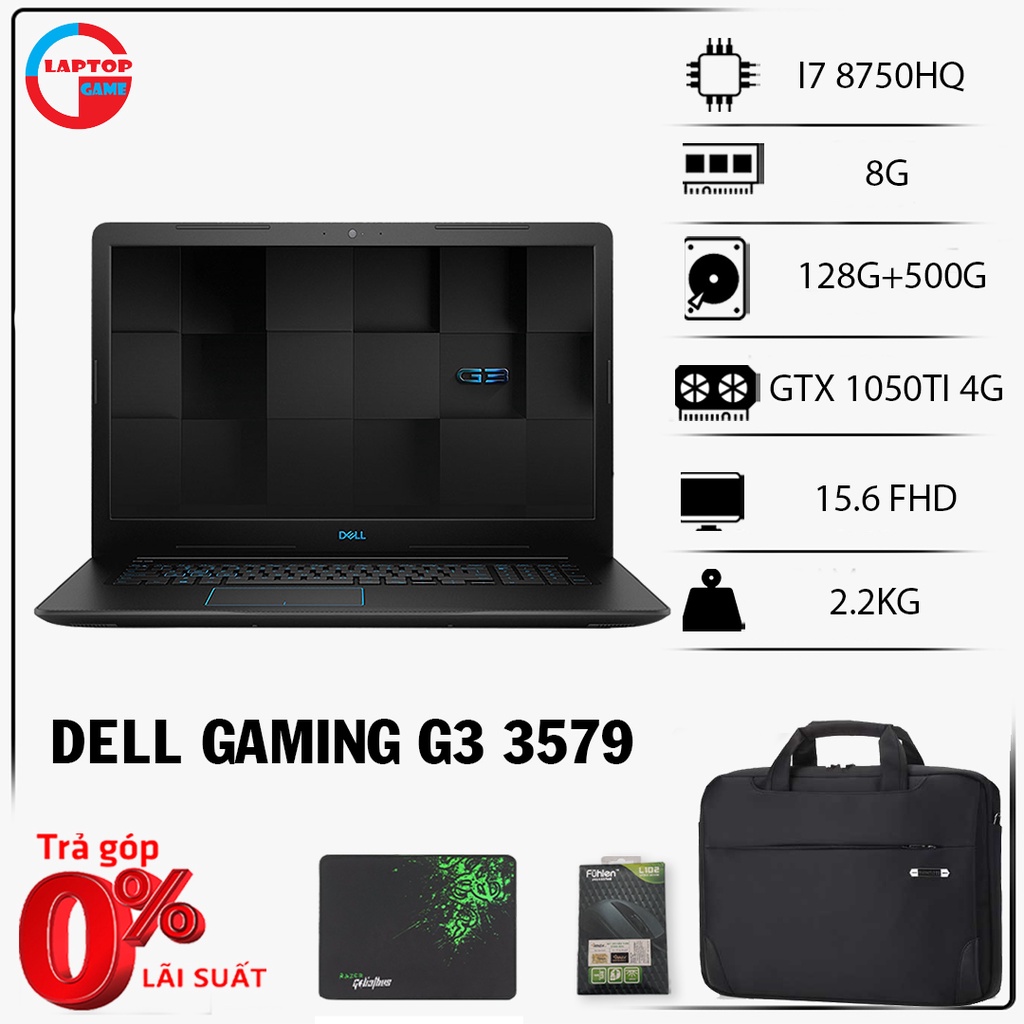 Laptop Dell G3 3579 core i5 8300h  i7 8750h, vga gtx 1050, 1050ti, 1060 4g, laptop cũ chơi game cơ bản đồ họa