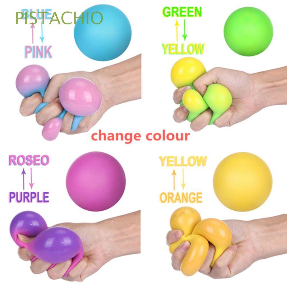 Đồ Chơi Quả Bóng Bóp Nắn Pistachio Nhiều Màu Sắc Bằng Xốp Mềm Giúp Giảm Căng Thẳng Cho Người Lớn Và Trẻ Em