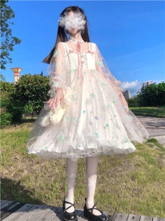 [SẴN HÀNG ĐẸP LOẠI 1] Váy / Đầm Lolita Dáng Xoè - Tặng Vòng Cổ, váy đầm công chúa,dự tiệc, tiểu thư, nàng thơ,sang chảnh