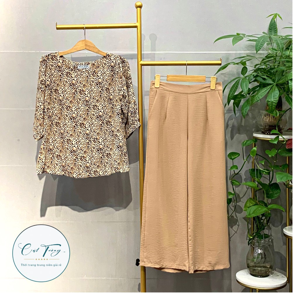 Bộ đồ trung niên Cát Tường cho mẹ phong cách trẻ trung thoải mái, vải cao cấp mịn mát - Bộ sưu tập xuân 2022