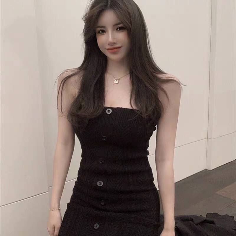 ✨💕Đầm ống ôm body len dày vừa phải