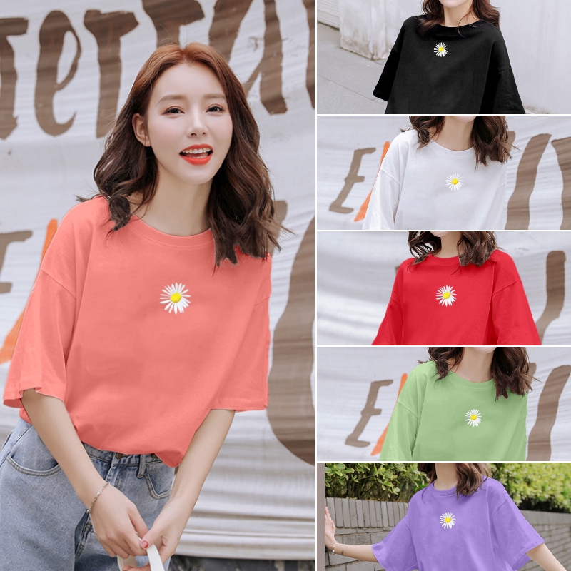 NRVP Áo thun tay lửng dáng rộng thời trang 2021 dành cho nữ