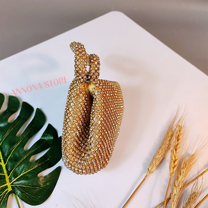 TÚI XÁCH CẦM TAY ĐÍNH ĐÁ SANG TRỌNG