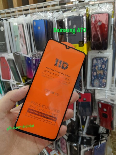 Kính cường lực 11D cho Samsung A70 full màn full keo ôm màn 2.5D chất đẹp