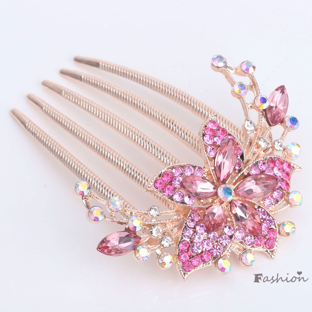 Lược Cài Tóc Đính Đá Trang Trí Cho Cô Dâu Kích Thước 8.50 * 7.00 * 1.00cm