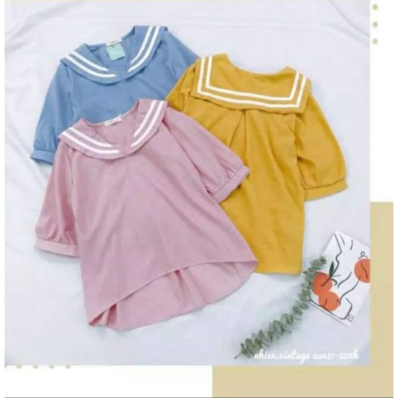 Áo thủy thủ màu vàng free size