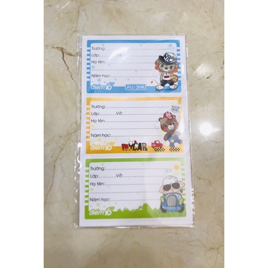 Nhãn vở TP-NBL01 4xấp (3cái/xấp)
