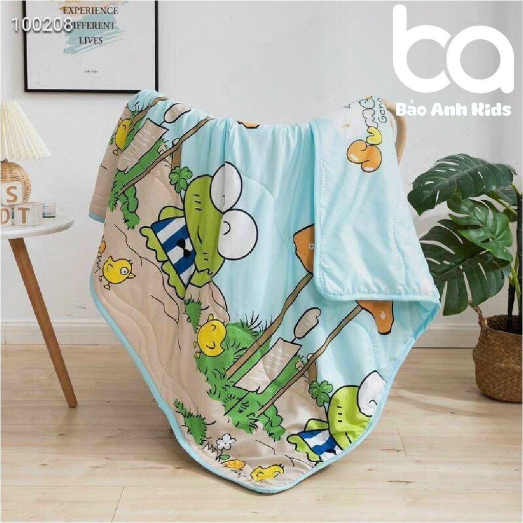 Chăn Đũi Cotton Cho Bé Họa Tiết Hoạt Hình Đáng Yêu Siêu Mềm Thoáng Mát, Nhẹ Kích Thước 1.1x1.5m