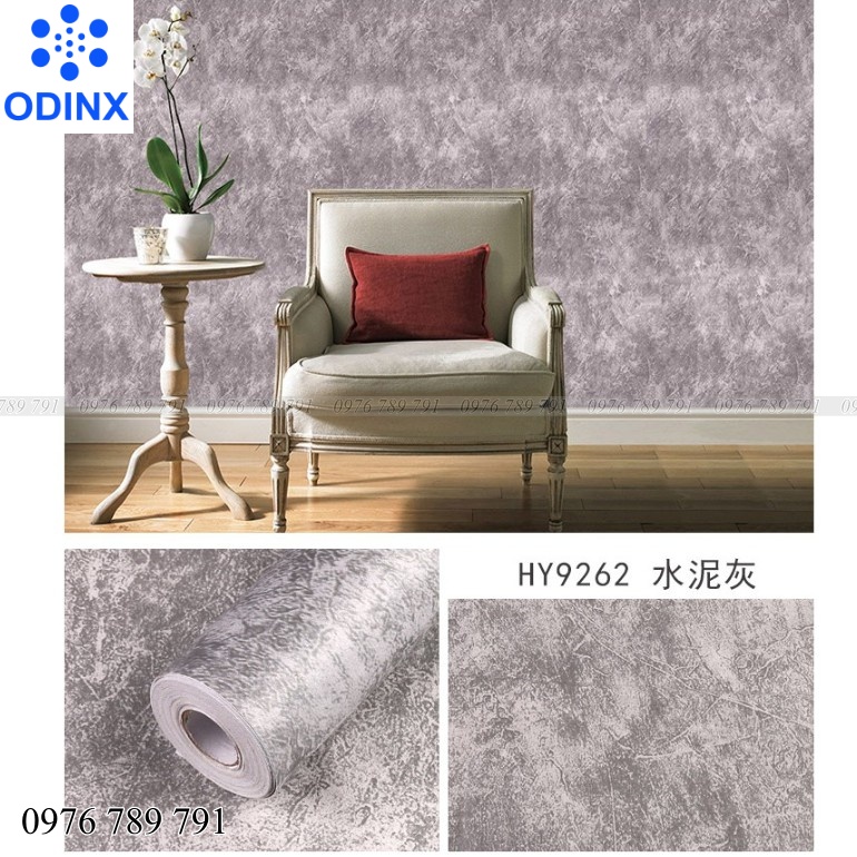 10M Giấy dán tường giả xi măng có sẵn keo chống nước khổ rộng 45cm