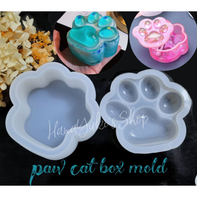 Khuôn hộp đựng hình bàn chân mèo - Paw Cat Box Mold - Resin Handmade - ❄HanaYuki❄