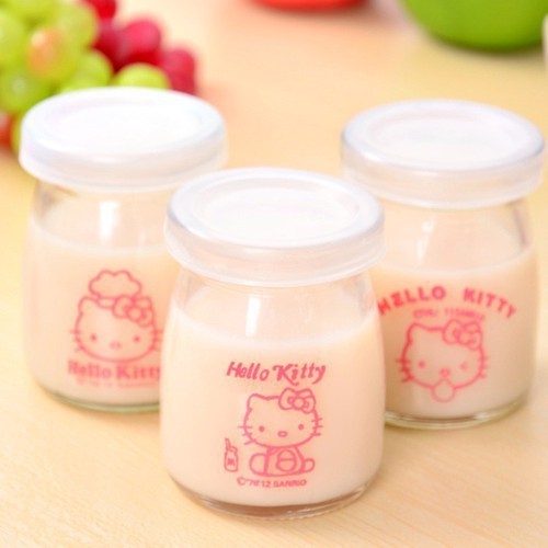 Bộ 12 Hũ Thủy Tinh Làm Sữa Chua Hello Kitty 100ml