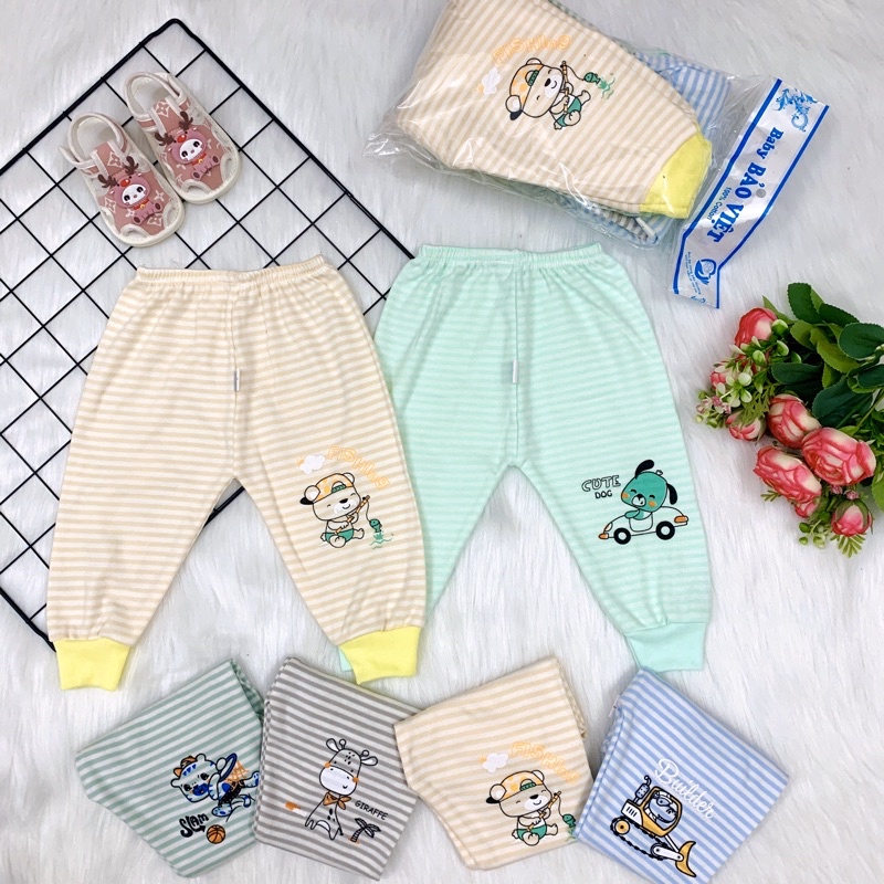 Quần Dài Chục Chất Cotton Kẻ Cho Bé Đủ Size